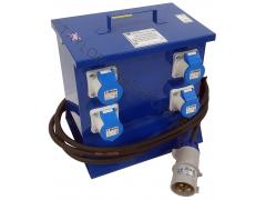 240V 32A to 4 x 16A RCBO PROTECTED SPLITTER BOX WITH 32A INPUT PLUG